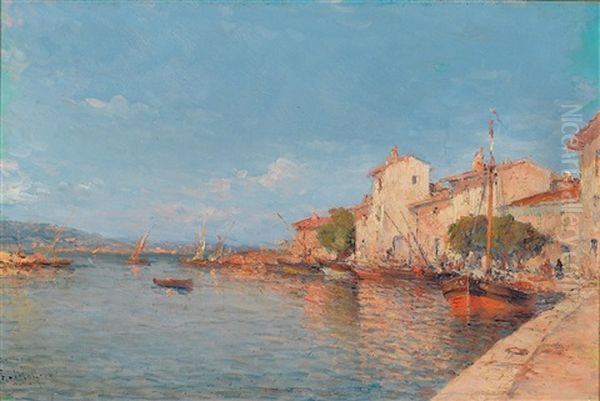 Hafenszene Oil Painting by Charles Malfroy