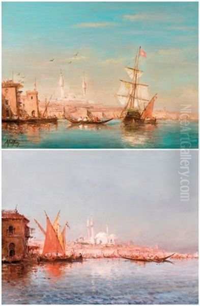 Vues D'istambul Et Du Bosphore Anime Oil Painting by Charles Malfroy