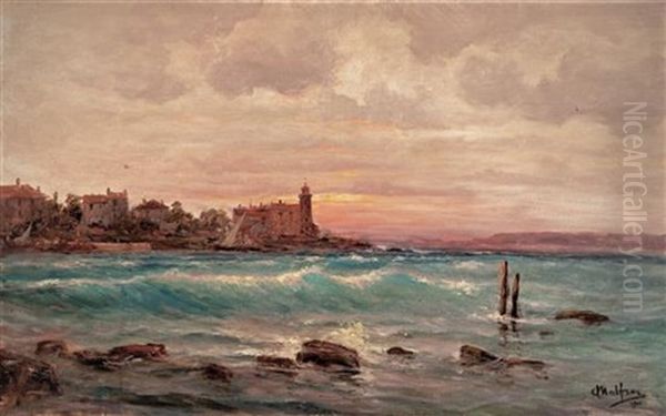 View Of The Coast Of France Oil Painting by Charles Malfroy