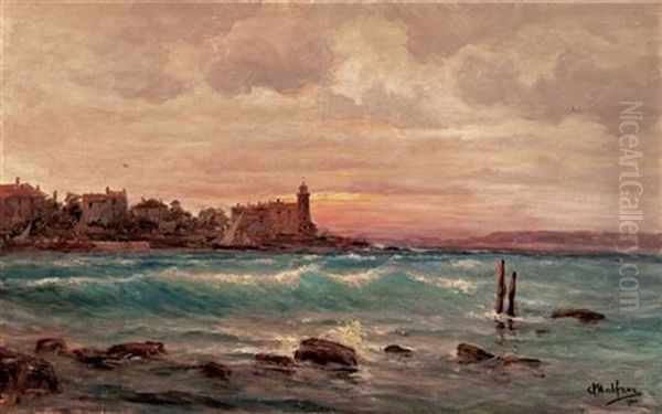 View Of The Coast Of France by Charles Malfroy