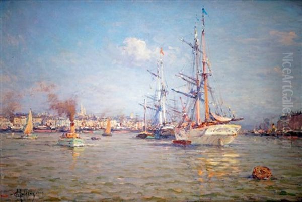 Le Port De Bordeaux Oil Painting by Charles Malfroy