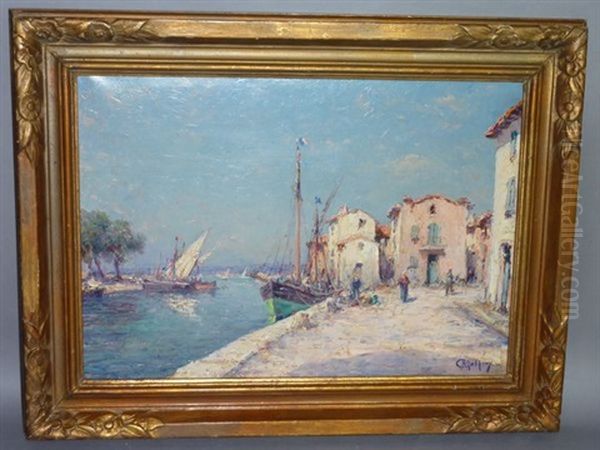 Le Port De Martigues Oil Painting by Charles Malfroy