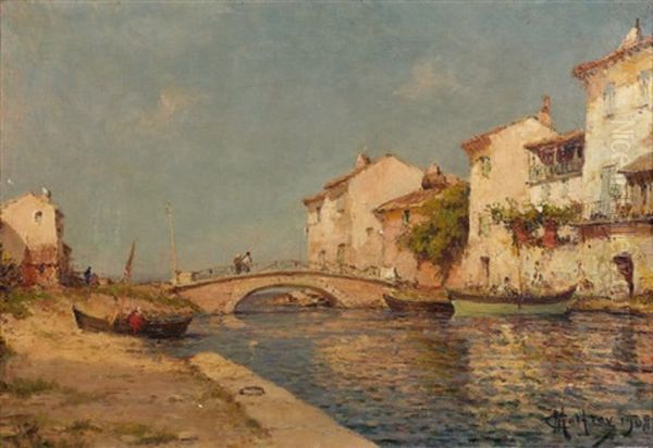 Le Canal Du Roy A Murtiano Oil Painting by Charles Malfroy