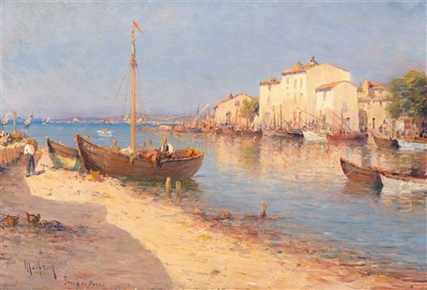 Etang De Berre, Meeresbucht In Der Provence (aix En Provence) Oil Painting by Charles Malfroy