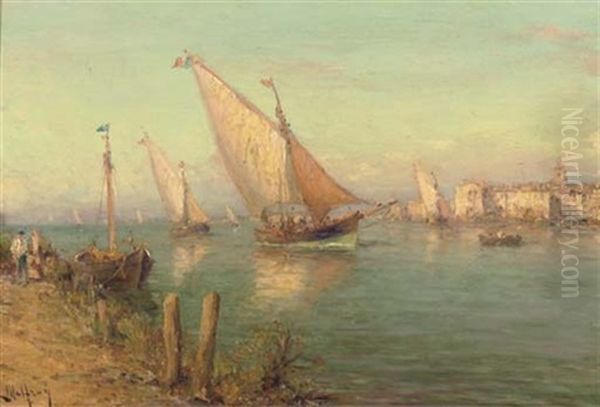 Le Havre (+ Etang De Caronte, Provence; Pair) Oil Painting by Charles Malfroy