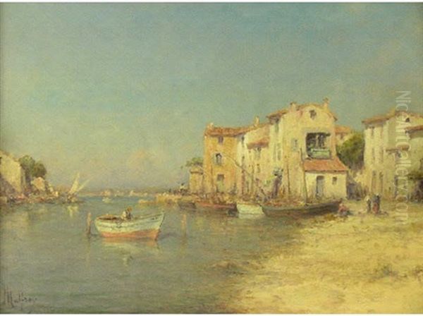 Port De Pontham Oil Painting by Charles Malfroy