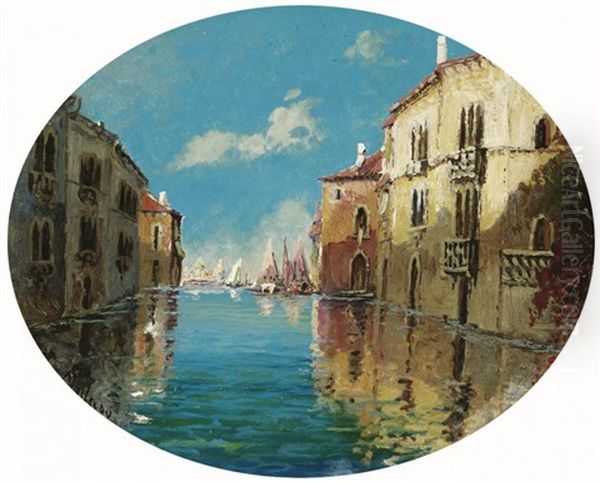 Partie In Venedig (+ Another, Similar; 2 Works) Oil Painting by Charles Malfroy