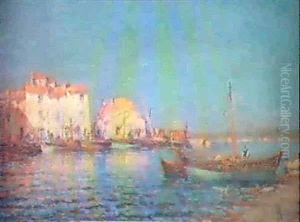 Port De Martigues Oil Painting by Charles Malfroy