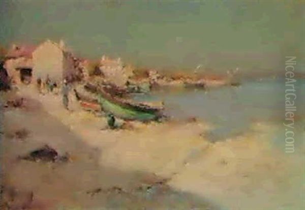 Plage Pres D'alger Oil Painting by Charles Malfroy