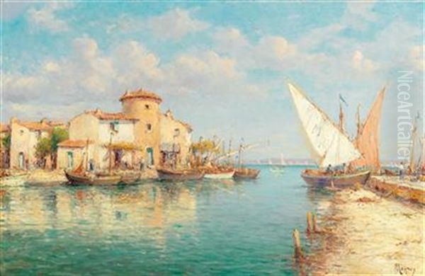 View Of Martigues Oil Painting by Henri Malfroy-Savigny