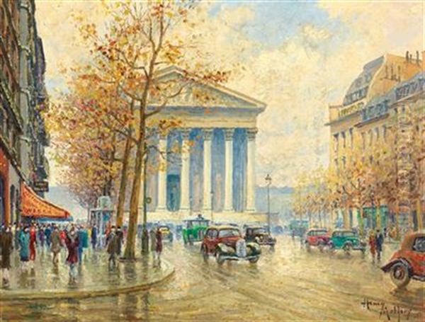 Place De La Madeleine Oil Painting by Henri Malfroy-Savigny