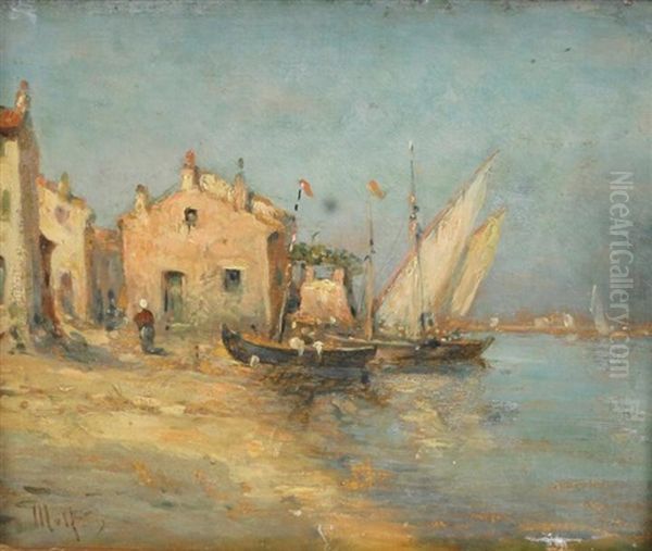 Le Port Des Martigues Oil Painting by Henri Malfroy-Savigny