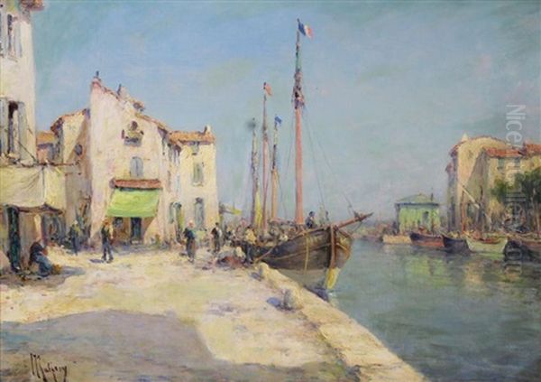 Vue Des Martigues Oil Painting by Henri Malfroy-Savigny