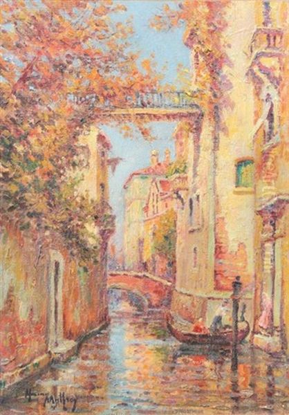 Gondolier A Venise Oil Painting by Henri Malfroy-Savigny