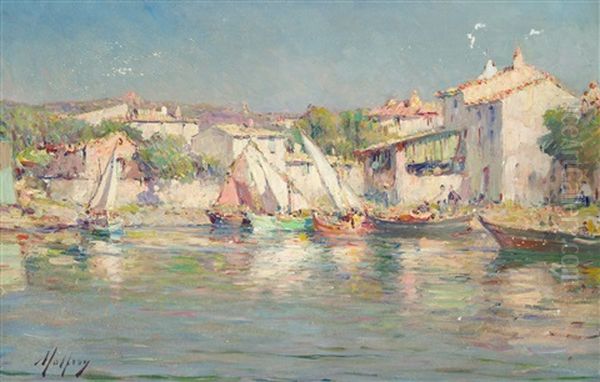 Sudfranzosischer Fischerhafen Oil Painting by Henri Malfroy-Savigny