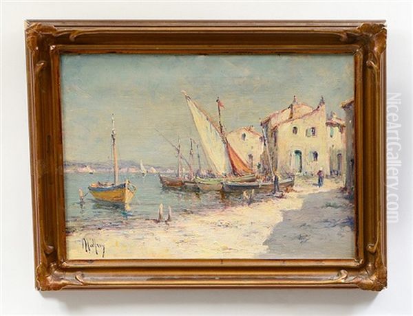 Bord De Mer Du Sud De La France Oil Painting by Henri Malfroy-Savigny