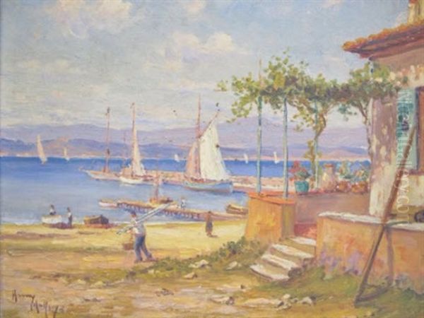 Porquerolles , Iles D'hyeres Oil Painting by Henri Malfroy-Savigny