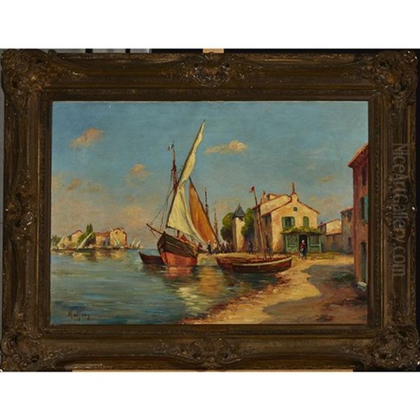 Martigues (provence) Oil Painting by Henri Malfroy-Savigny