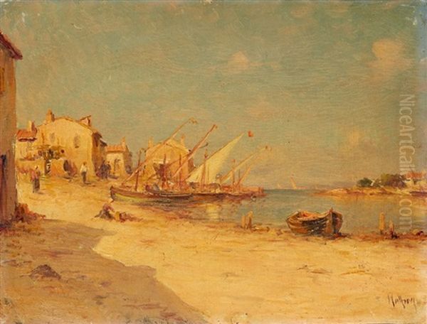 Vue Des Martigues Oil Painting by Henri Malfroy-Savigny