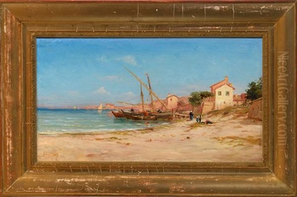 Environs Des Martigues, Le Retour De La Peche Oil Painting by Henri Malfroy-Savigny