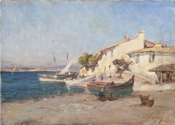 Port De Peche Oil Painting by Henri Malfroy-Savigny