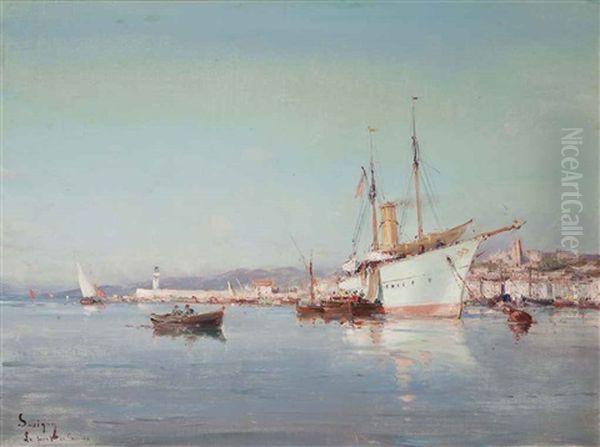 Le Port De Cannes Oil Painting by Henri Malfroy-Savigny