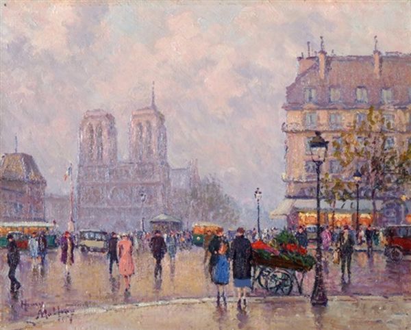 Pariser Ansicht Oil Painting by Henri Malfroy-Savigny