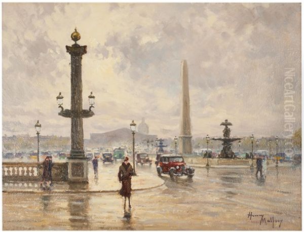 Place De La Concorde Oil Painting by Henri Malfroy-Savigny