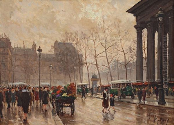 Place De La Madeleine Oil Painting by Henri Malfroy-Savigny