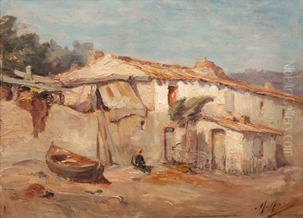 Le Repos Du Pecheur Oil Painting by Henri Malfroy-Savigny