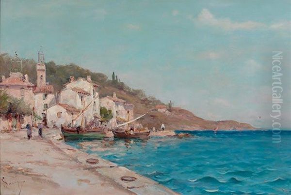 Etang De Berre, Vers Martigues Oil Painting by Henri Malfroy-Savigny