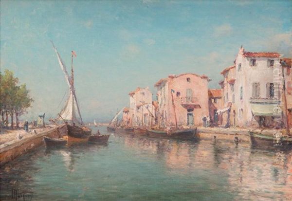 Le Port De Martigues Oil Painting by Henri Malfroy-Savigny