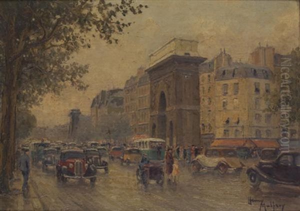 Les Grands Boulevards Oil Painting by Henri Malfroy-Savigny