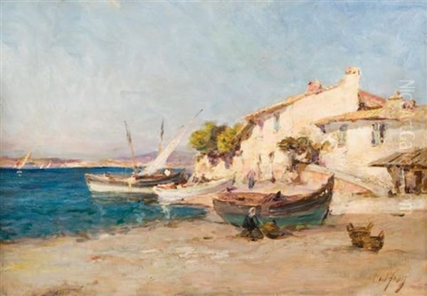 Le Port De Martigues Oil Painting by Henri Malfroy-Savigny