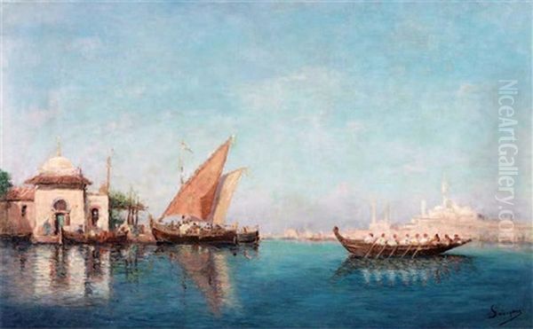 Istanbul Oil Painting by Henri Malfroy-Savigny