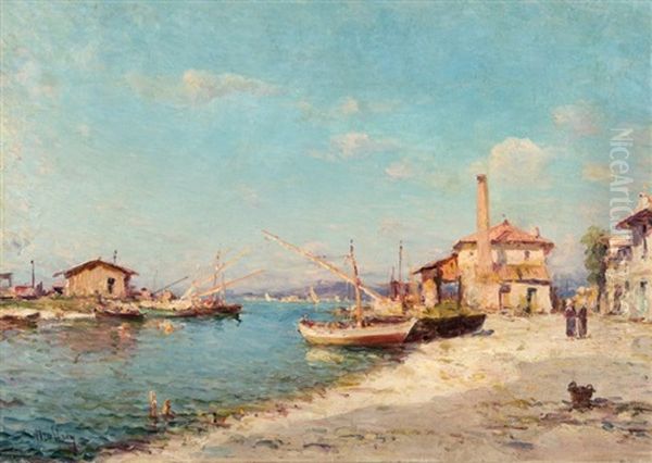 Les Martigues Oil Painting by Henri Malfroy-Savigny