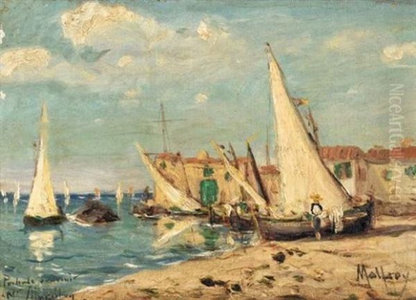 Port A St. Tropez Oil Painting by Henri Malfroy-Savigny