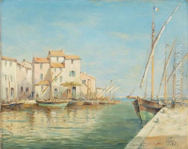 Les Martigues Au Soleil Oil Painting by Henri Malfroy-Savigny