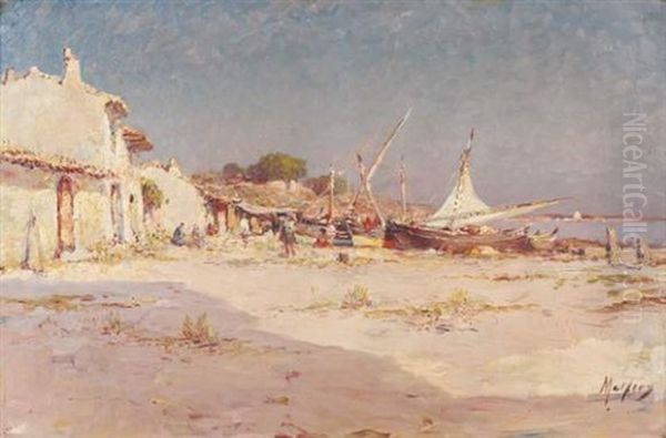 Les Martigues Oil Painting by Henri Malfroy-Savigny