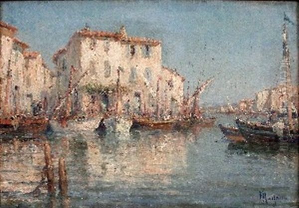 Le Port De Martigues Oil Painting by Henri Malfroy-Savigny