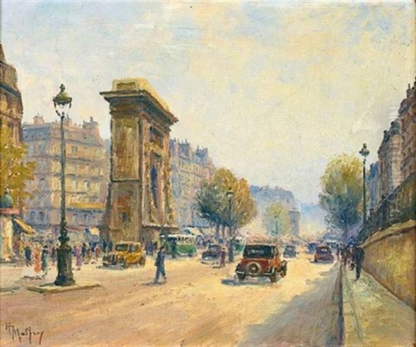 La Porte St Denis Oil Painting by Henri Malfroy-Savigny