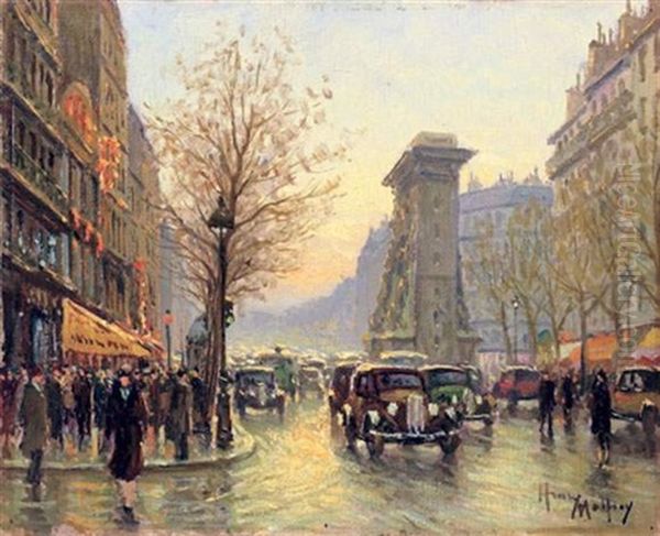 La Porte Saint Denis Oil Painting by Henri Malfroy-Savigny