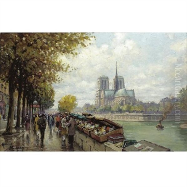 Notre Dame De Paris Oil Painting by Henri Malfroy-Savigny