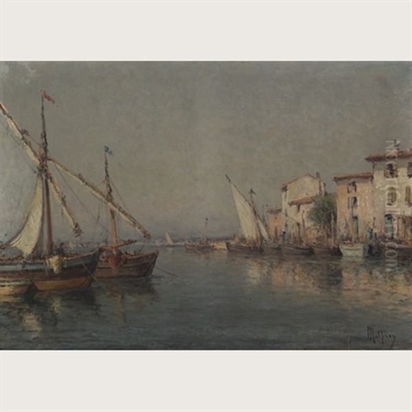 Port De Redonn, Provence Oil Painting by Henri Malfroy-Savigny