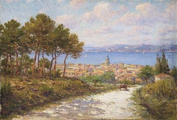 Vue De Saint-tropez Depuis Les Hauteurs Oil Painting by Henri Malfroy-Savigny