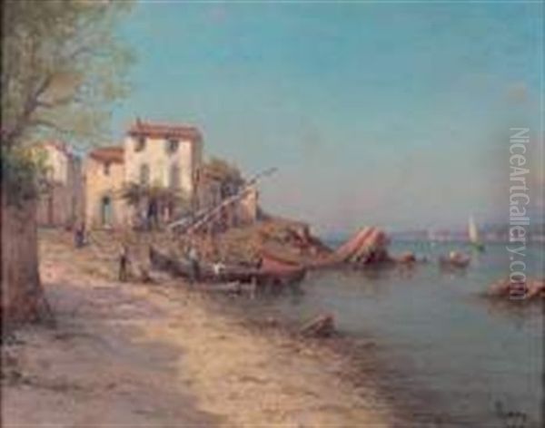 Maison Au Bord De La Mer Oil Painting by Henri Malfroy-Savigny