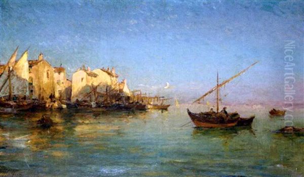 Le Port De Martigues Oil Painting by Henri Malfroy-Savigny