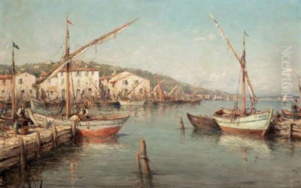 The Port Of Martigues Oil Painting by Henri Malfroy-Savigny