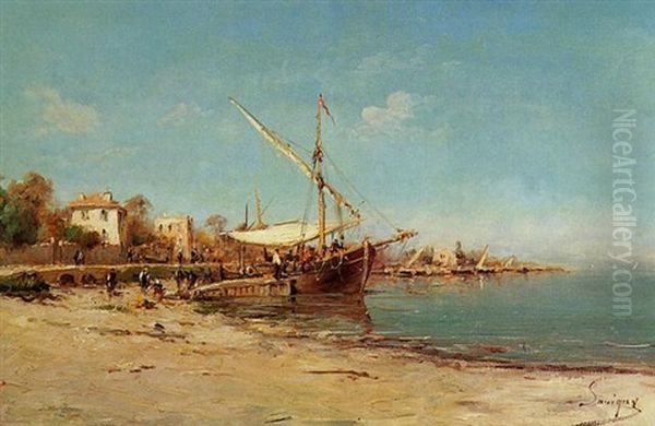 Les Martigues Oil Painting by Henri Malfroy-Savigny