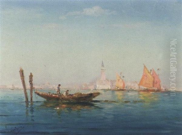 Le Grand Canal A Venise Oil Painting by Henri Malfroy-Savigny